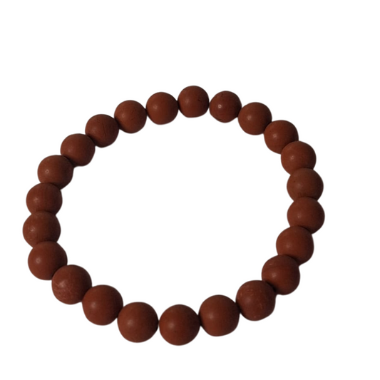 Matte Red Jasper Round Bead Bracelet – 8mm