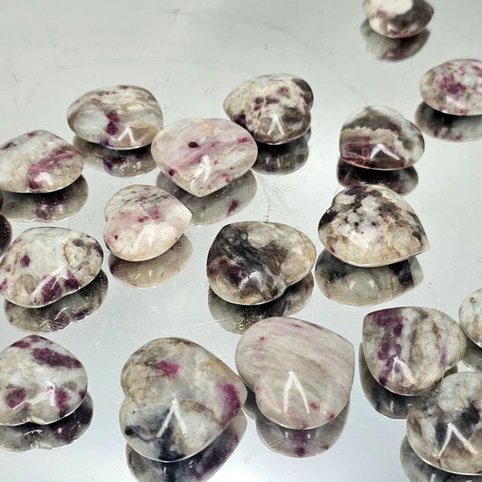 Rubellite Crystal Pocket Hearts