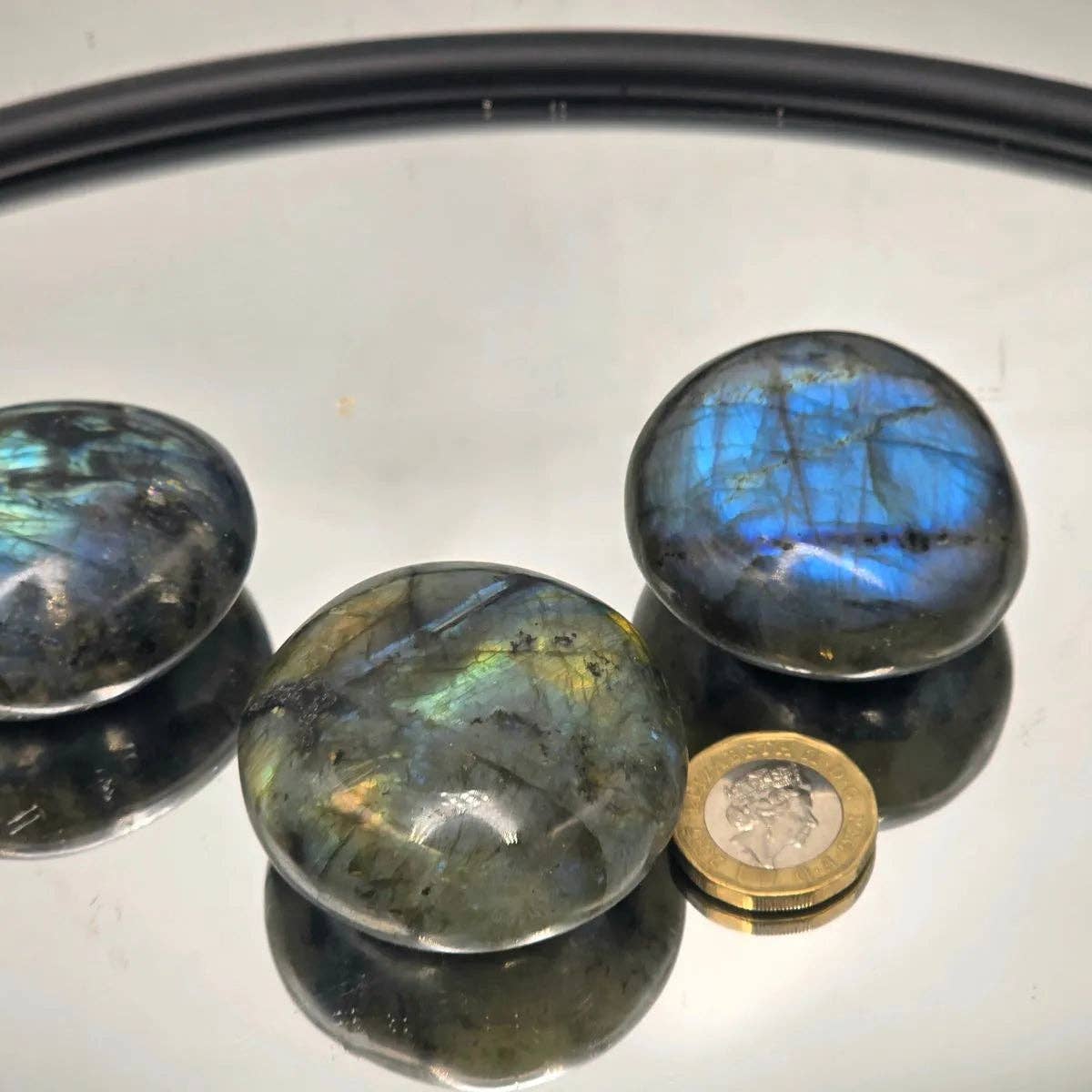 Labradorite Crystal Palmstones - Madagascar