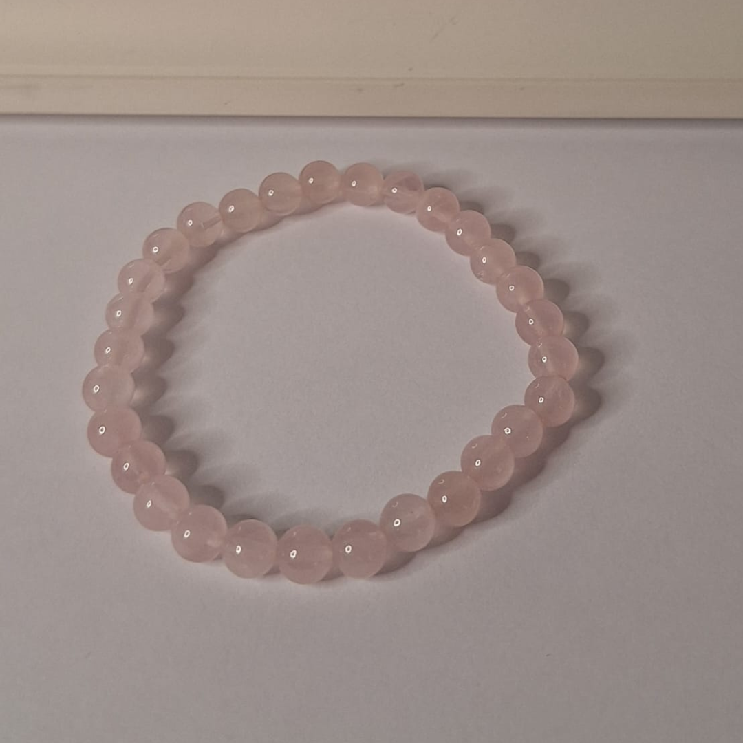 Rose Quartz Round Bead Bracelet – Madagascar