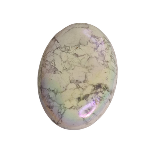 Aura Howlite Palm Stone – Zimbabwe