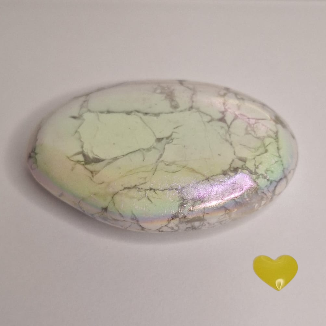 Aura Howlite Palm Stone – Zimbabwe