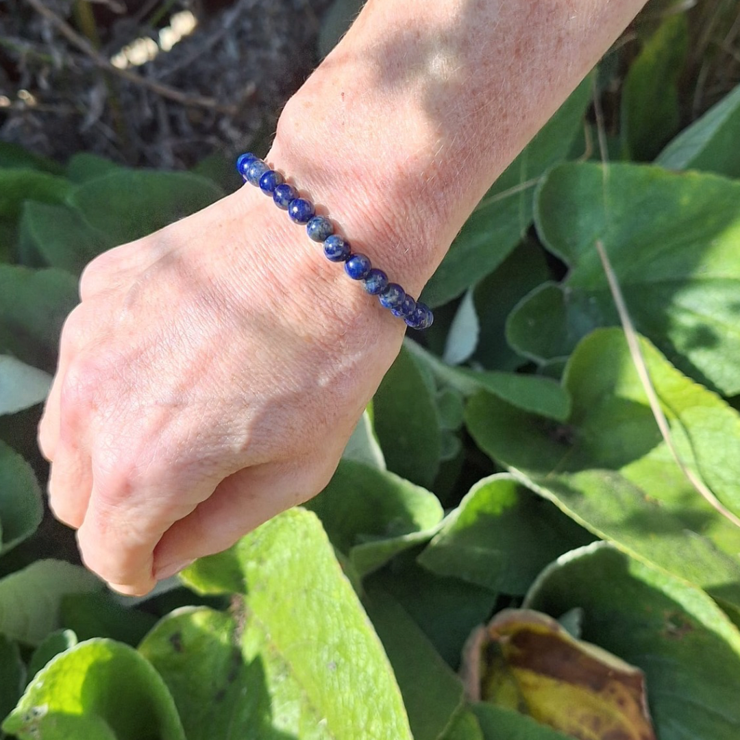 Lapis Lazuli Round Bead Bracelet – Afghanistan