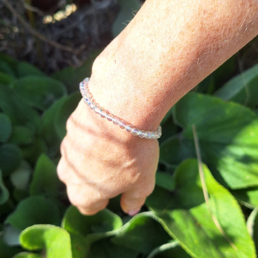 Angel Aura 4mm Round Bead Bracelet
