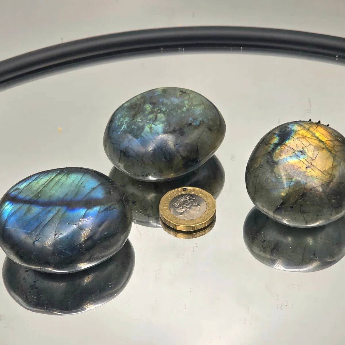 Labradorite Crystal Palmstones - Madagascar