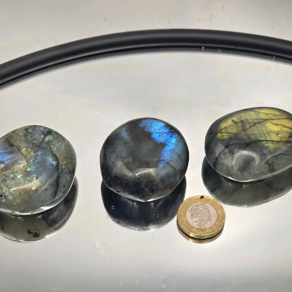 Labradorite Crystal Palmstones - Madagascar