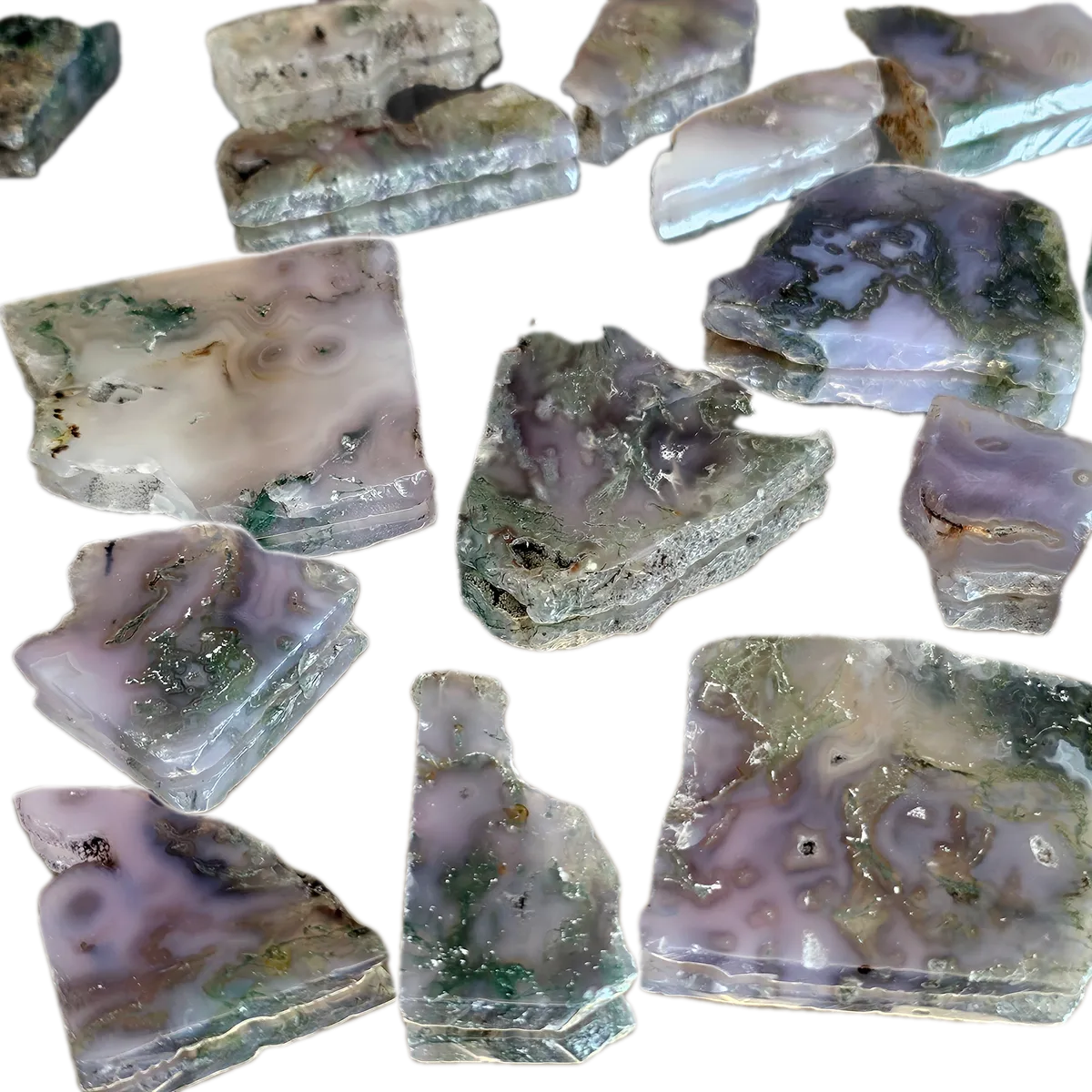 Purple Moss Agate Crystal Slices: 30-40g